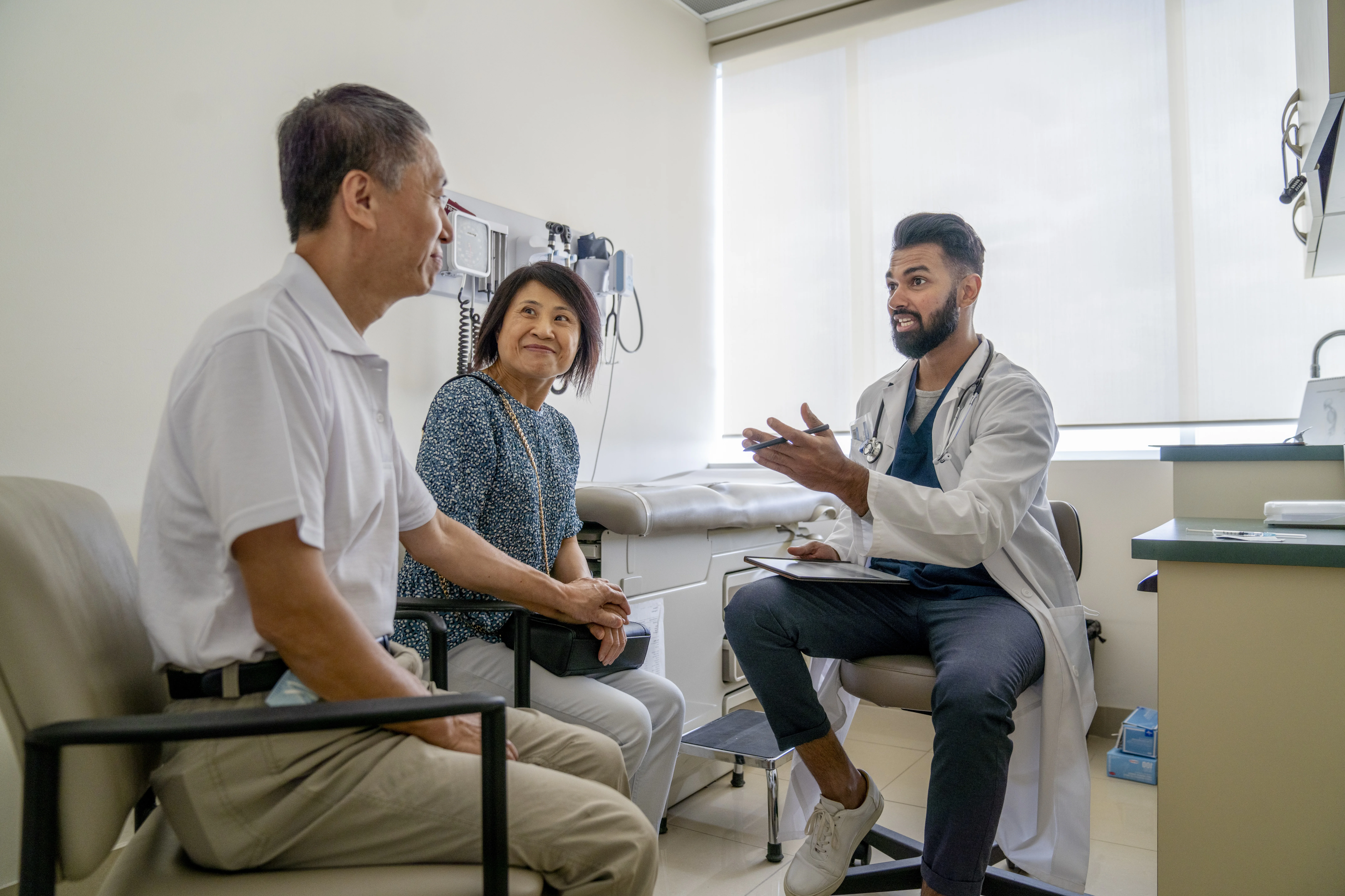 a doctor talking to a patient